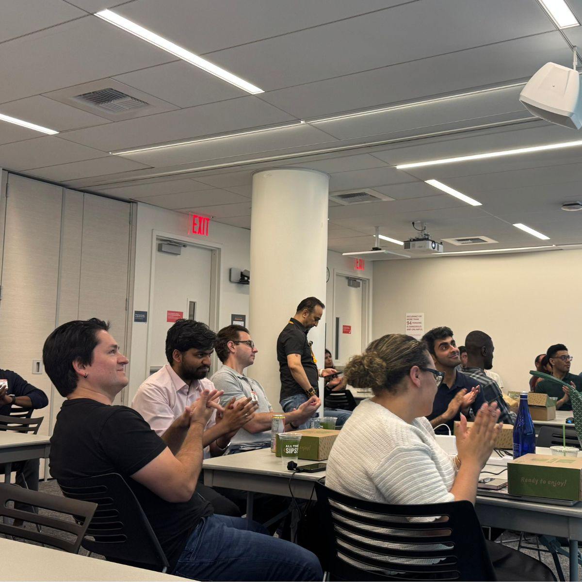 Khush Patel leading a banking AI workshop at Accenture NYC