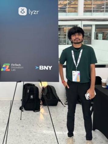 Khush Patel at the AWS x Lyzr AI Developer Meetup during NY Tech Week