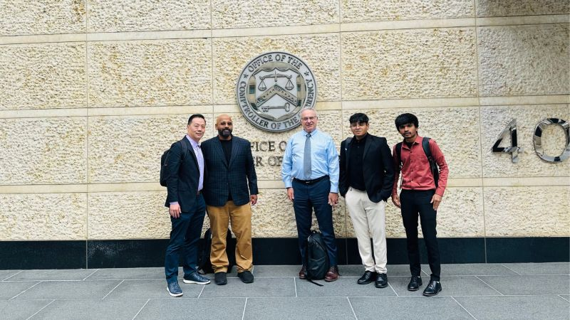 Khush Patel with the AI policy advisory delegation at federal offices in Washington DC